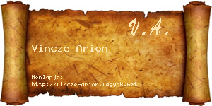 Vincze Arion névjegykártya